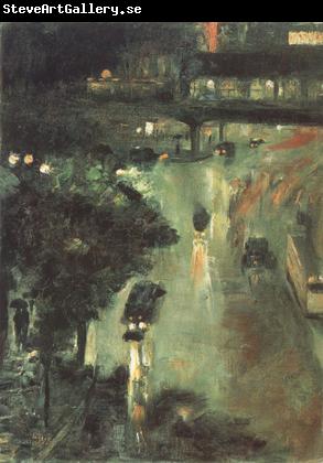 Lesser Ury Nollendorf Square at Night (nn02)